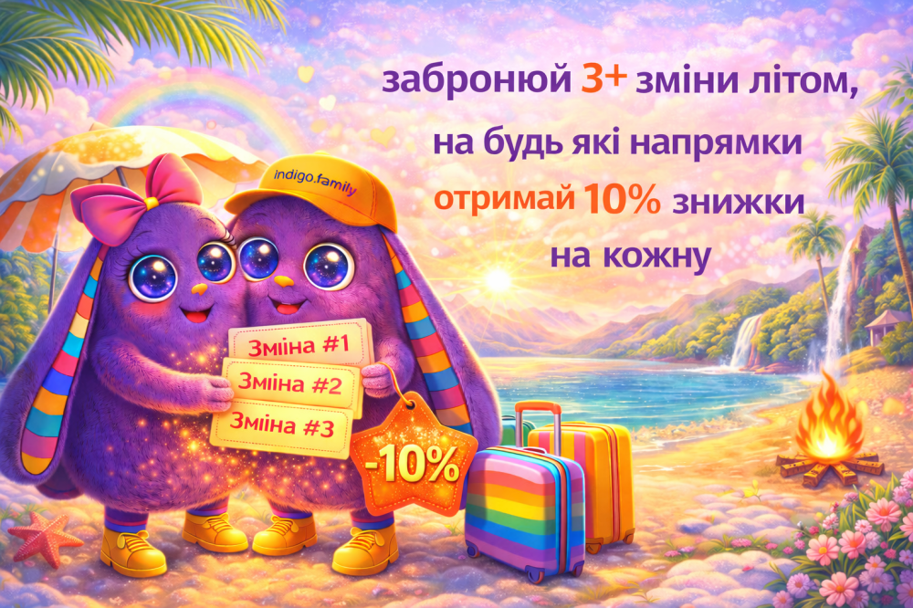 Знижка в дитячий табір Час Індиго
